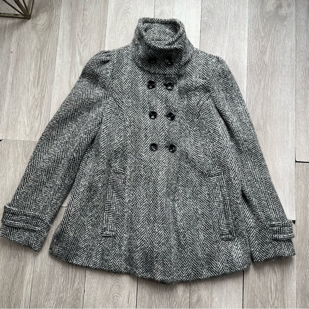 Zara Herringbone Coat size M